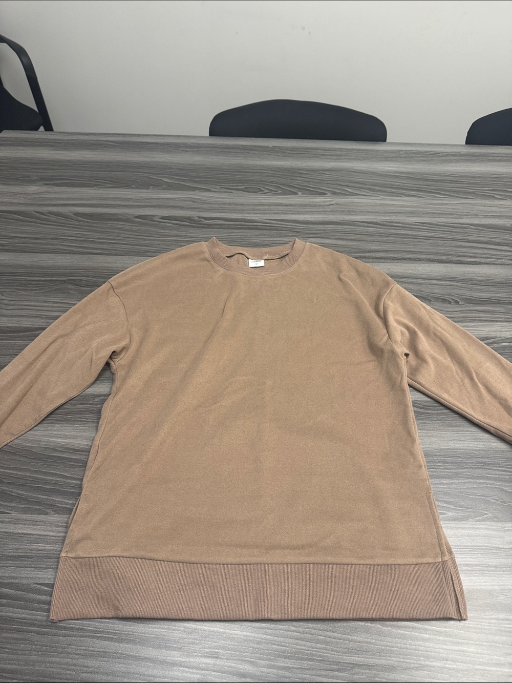 Relaxed Crewneck Sweatshirt in Light Brown
